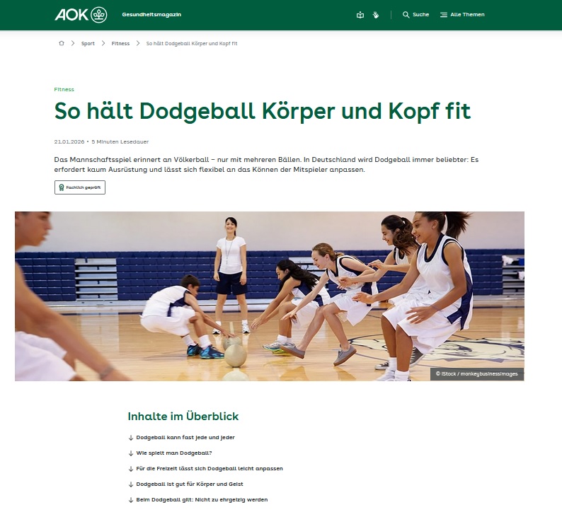 AOK – Gesundheitskasse setzt auf Dodgeball